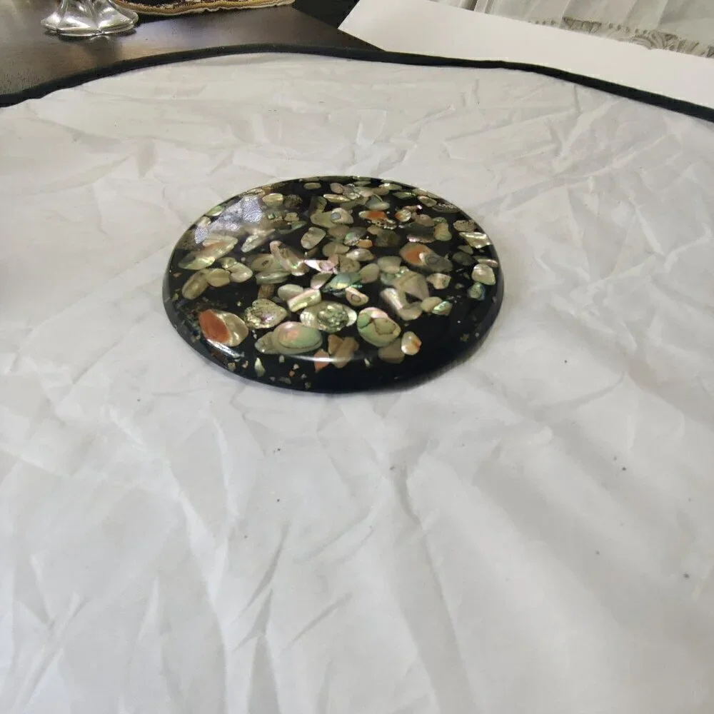 Trivet Hot Plate made from Lucite & Abalone harvested by shell divers in Pacific
